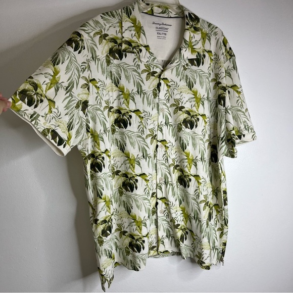 Tommy Bahama Other - Tommy Bahama Island Beige Green Palm Trees Hawaiian Button Up Shirt Sz XXL